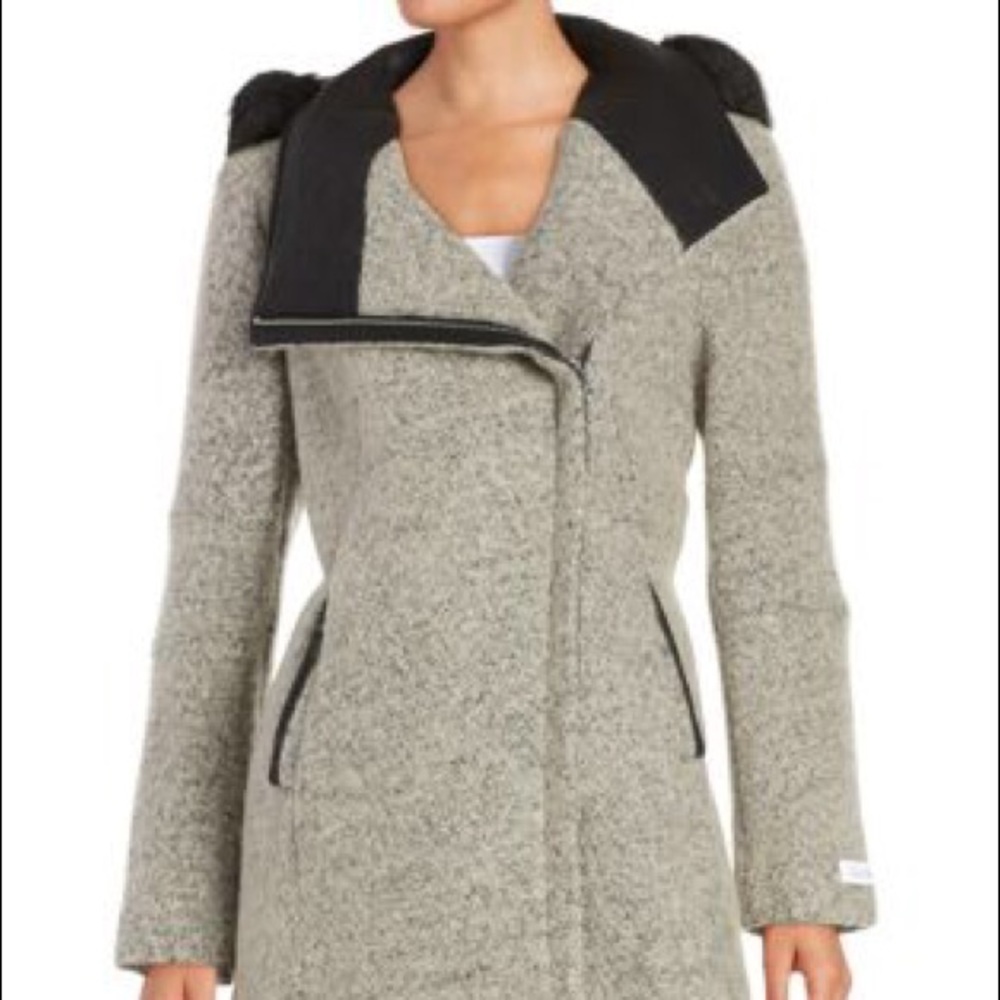 Calvin Klein hooded wool blend jacket